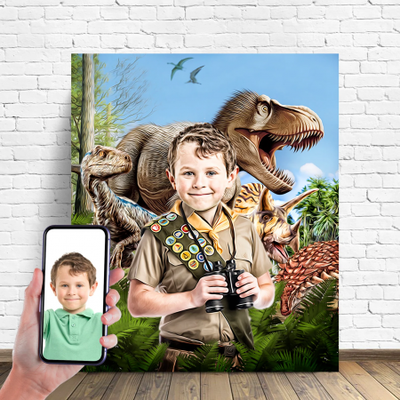 Portrete cu copii - Portret personalizat - Jurassic Parc