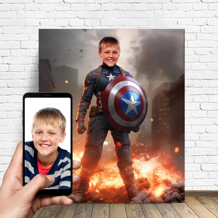 Portrete cu copii - Portret personalizat - Captain America