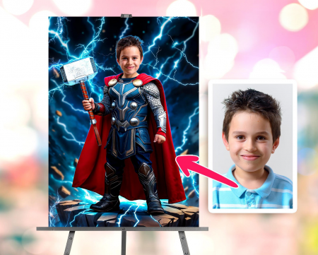 Portrete cu baieti - Portret personalizat - Micul Thor