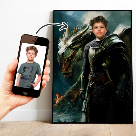 Portrete cu copii - Portret personalizat - Regele Dragonilor