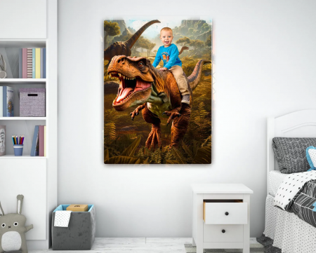 Portret personalizat - Copil pe Dinozaur [1]