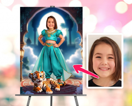 Portrete cu fete - Portret personalizat - Printesa Jasmine