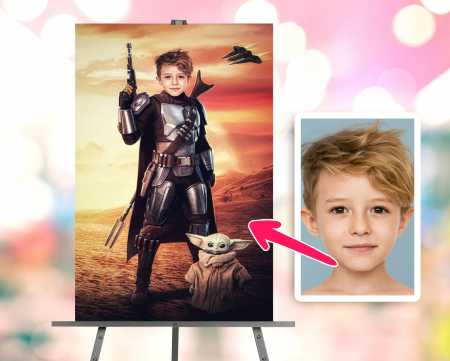 Portrete cu baieti - Portret personalizat - Micul Boba Fett