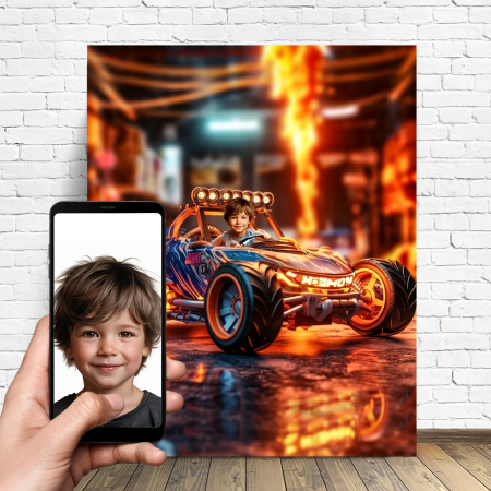Portrete cu copii - Portret personalizat - Copil in Supermasina