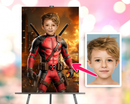 Portrete cu baieti - Portret personalizat - Micul Deadpool