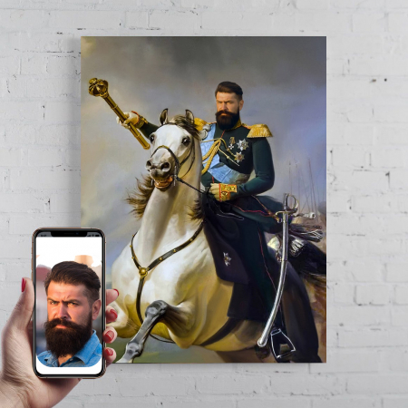 Portrete barbati - Portret personalizat - Nobil pe cal