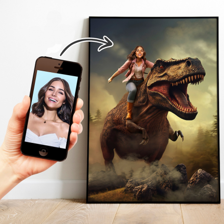 Portrete femei - Portret personalizat - Calareata de Dinozauri