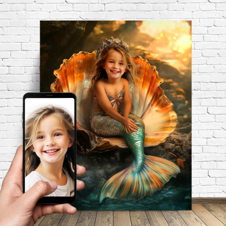 Portrete cu fete - Portret personalizat - Mica Sirena