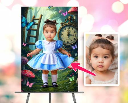 Portrete cu fete - Portret personalizat - Alice in Tara Minunilor