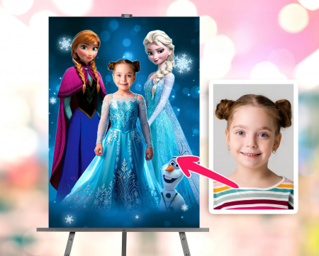Portrete cu fete - Portret personalizat - Frozen