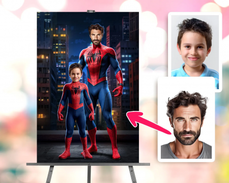 Portrete cupluri si familie - Portret personalizat - Spider Family