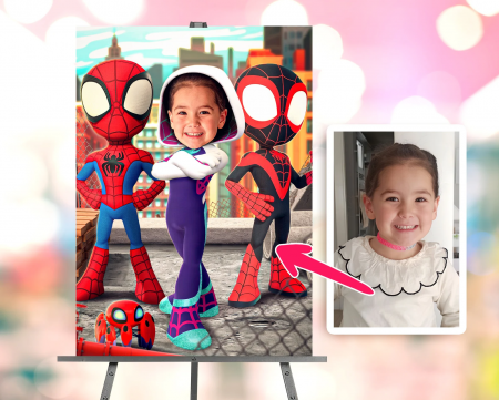 Portrete cu fete - Portret personalizat - Spider Girl