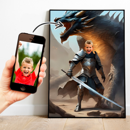 Portrete cu copii - Portret personalizat - Regele Dragonilor
