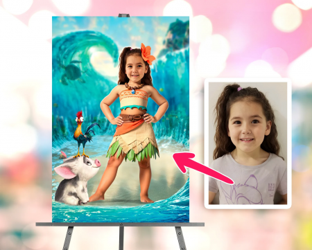 Portrete cu fete - Portret personalizat - Moana