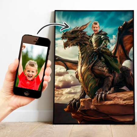 Portrete cu copii - Portret personalizat - Dragon Rider
