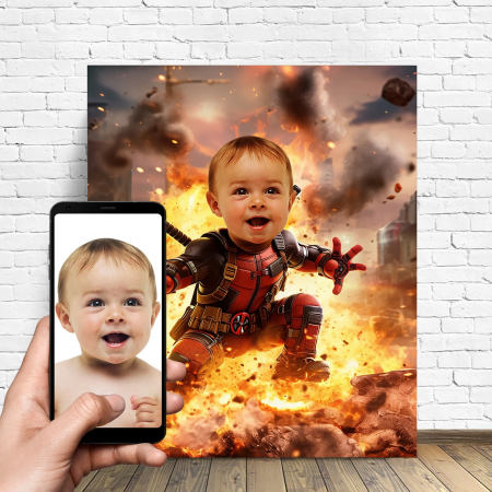 Portrete cu copii - Portret personalizat - Micul Deadpool