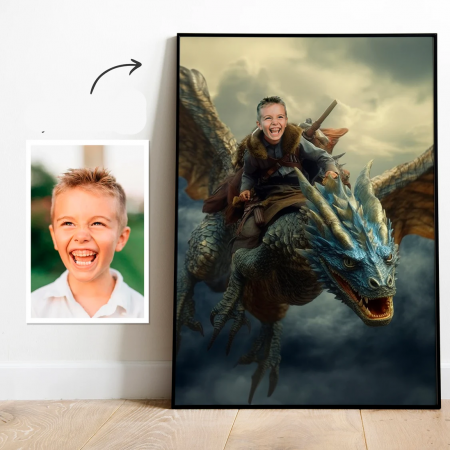 Portrete cu copii - Portret personalizat - Dragon Rider