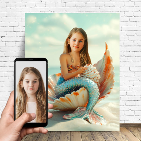 Portrete cu fete - Portret personalizat - Mica Sirena