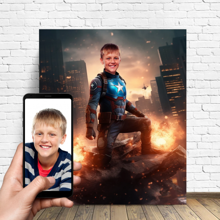 Portrete cu copii - Portret personalizat - Captain America