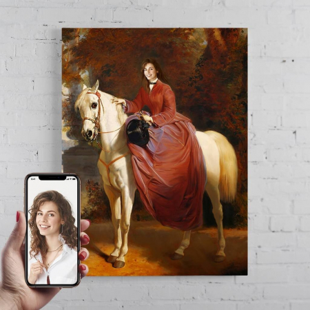 Portrete femei - Portret personalizat - Doamna pe cal