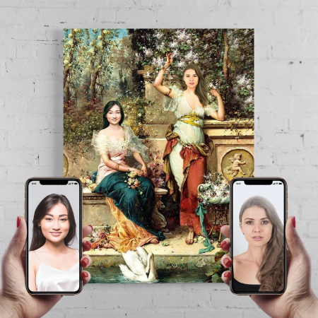 Portrete cupluri si familie - Portret personalizat - Domnite - 2 doamne