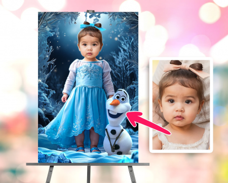 Portrete cu fete - Portret personalizat - Elsa din Frozen