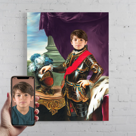 Portrete cu copii - Portret personalizat - Baiat cu armura