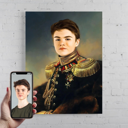 Portrete cu copii - Portret personalizat - micul Locotenent