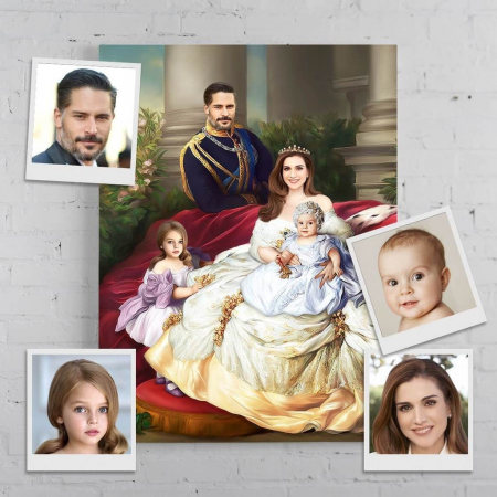 Portrete cupluri si familie - Portret personalizat - Regina si familia ei