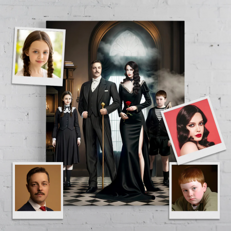 Portrete cupluri si familie - Portret personalizat - The Spooky Family