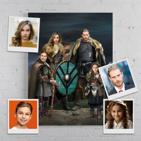 Portrete cupluri si familie - Portret personalizat - Familia de vikingi