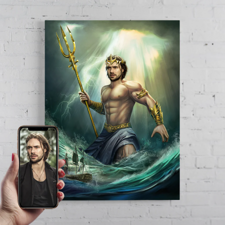 Portrete barbati - Portret personalizat - Poseidon
