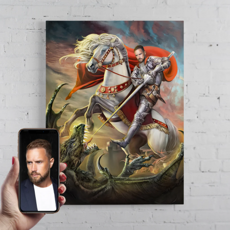 Portrete barbati - Portret personalizat - Sfantul Gheorghe