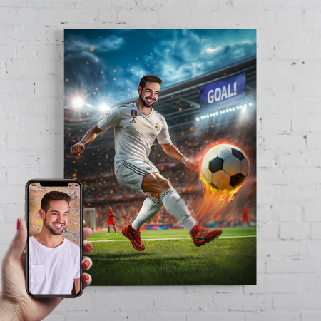 Portrete barbati - Portret personalizat - Fotbalistul Epic