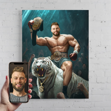 Portrete barbati - Portret personalizat - Boxerul Epic