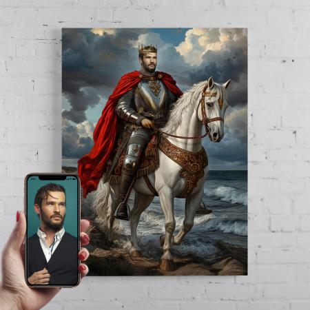 Portrete barbati - Portret personalizat - Cavalerul Rege