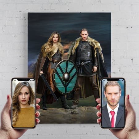 Portrete cupluri si familie - Portret personalizat - Vikingi - 2 persoane