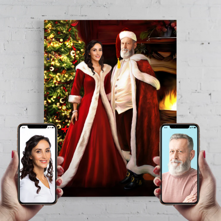 Portrete cupluri si familie - Portret personalizat - Doamna si domnul Craciun