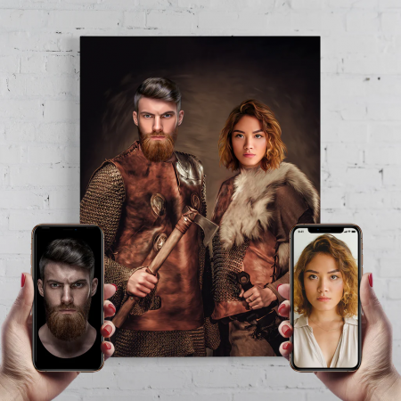Portrete cupluri si familie - Portret personalizat - Cuplu de VIkingi