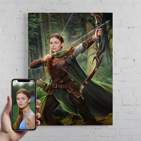 Portrete femei - Portret personalizat - Wood Archer