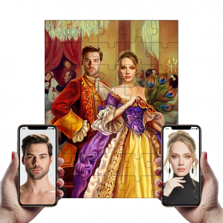 Portrete Legendare Puzzle - Puzzle cu Portret Personalizat - 2 persoane - Cuplu la bal