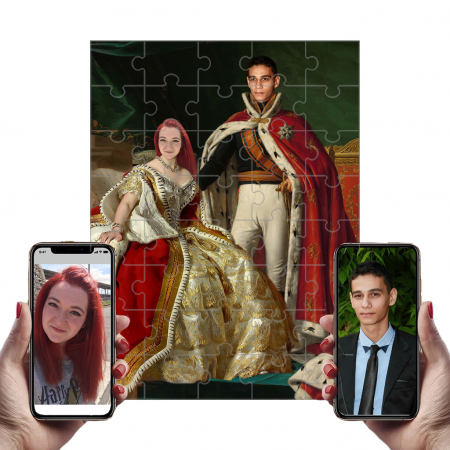 Portrete Legendare Puzzle - Puzzle cu Portret Personalizat - 2 persoane - Cuplu regal