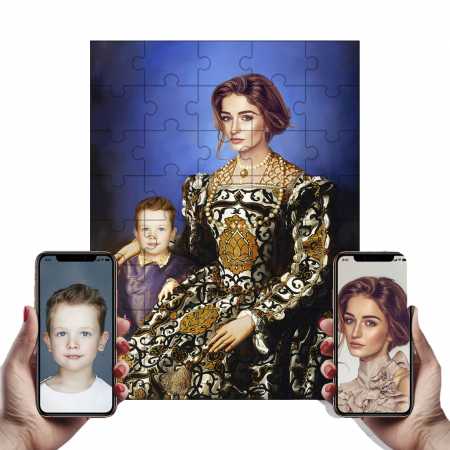 Portrete Legendare Puzzle - Puzzle cu Portret Personalizat - 2 persoane - Familie nobila