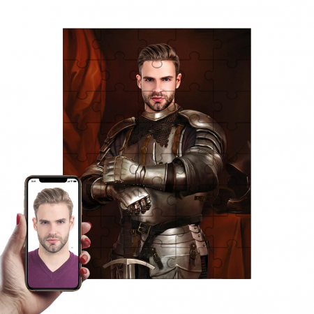 Portrete Legendare Puzzle - Puzzle cu Portret Personalizat - Cavaler in armura