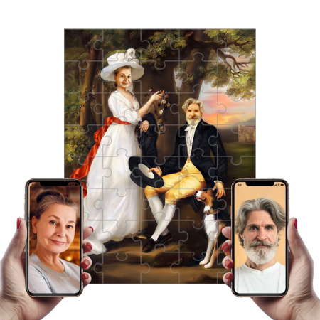 Portrete Legendare Puzzle - Puzzle cu Portret Personalizat - Cuplu nobil
