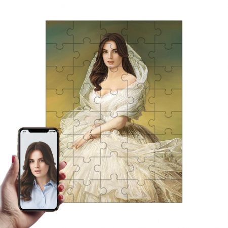 Portrete Legendare Puzzle - Puzzle cu Portret Personalizat - Printesa in alb