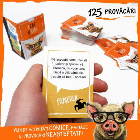 Ceat Brita, joc de carti pentru petreceri. pentru adulti, contine 125 de carti de joc cu provocari haioase [2]