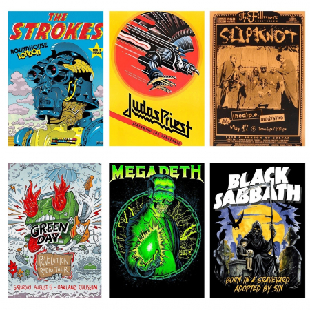 Cadouri - Set 25 de postere Rock