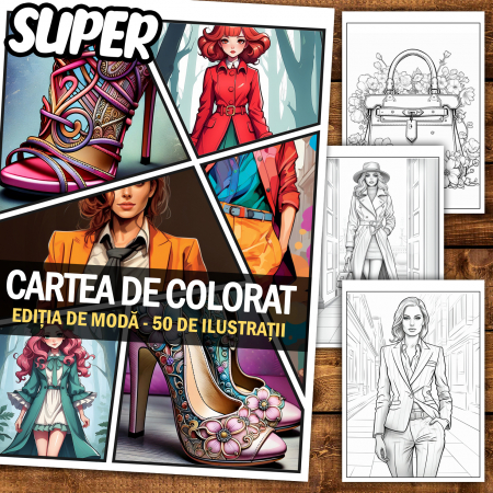 Super cartea de colorat, 50 de ilustratii - Editia de Moda, 106 pagini [1]