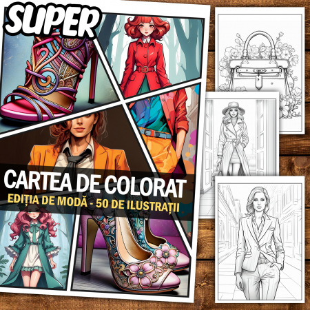 Super cartea de colorat, 50 de ilustratii - Editia de Moda, 106 pagini [1]